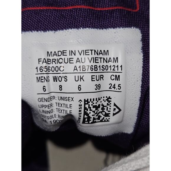 New! Converse Golf Le Fleur Chuck 70 Hi Quilted Velvet Tillandsia Purple W8 M6 - Picture 9 of 13